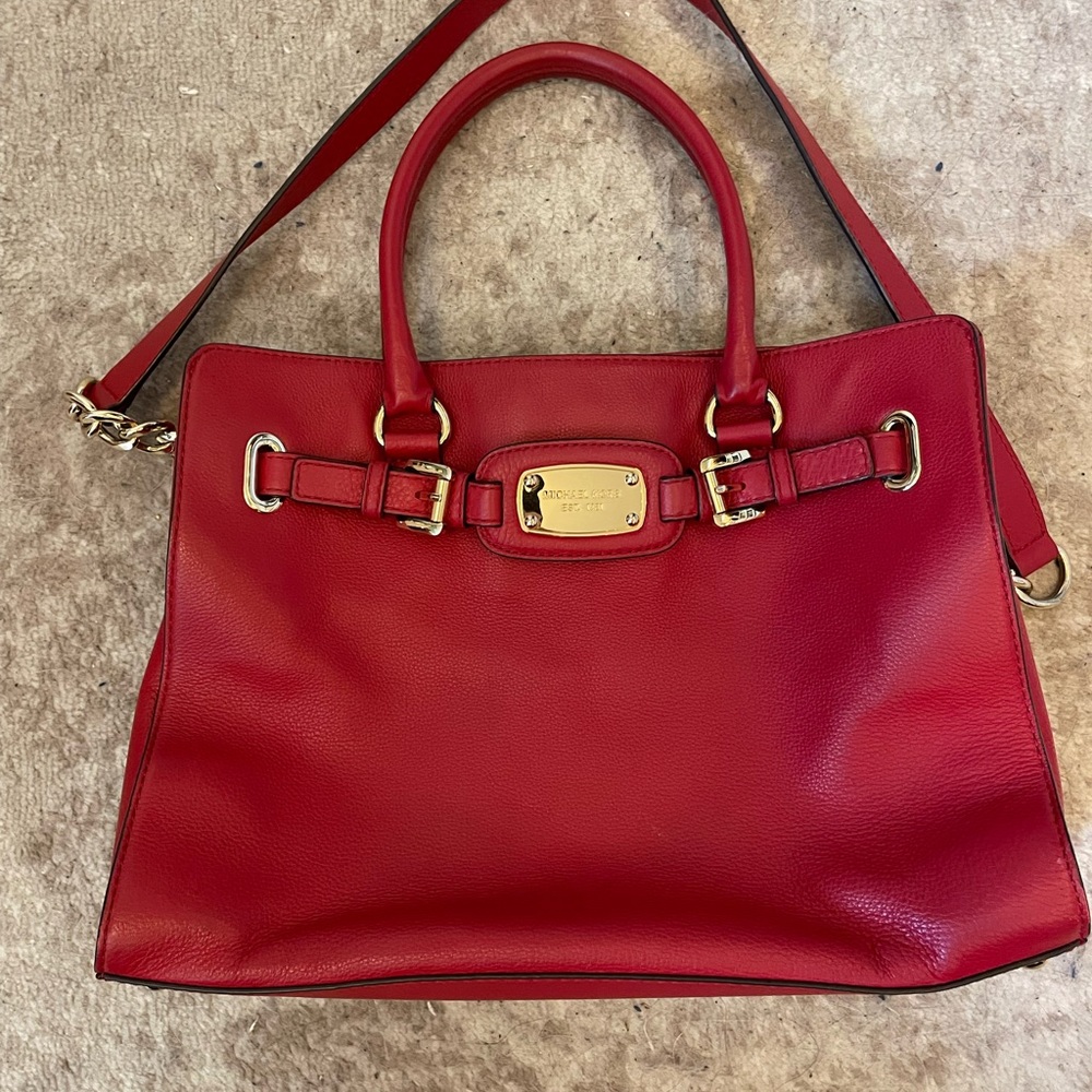 Micheal Kors Hamilton tote bag in red, perfect condition